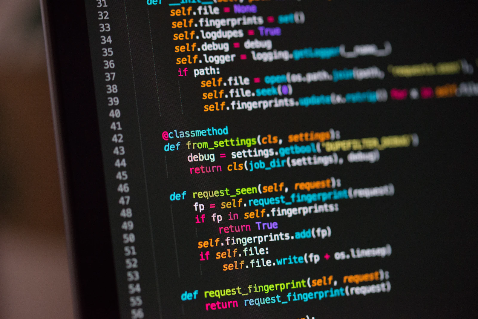 Code on a developer screen