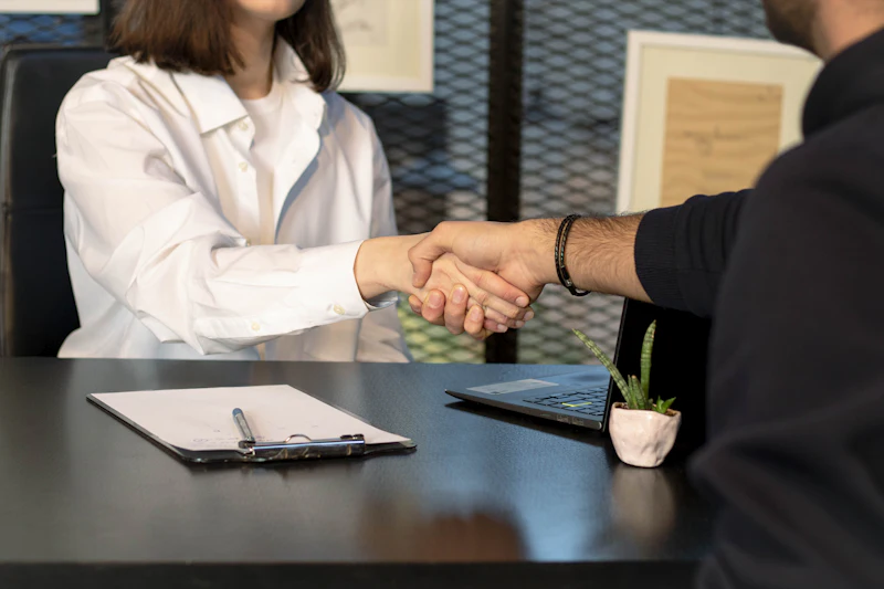 Candidate interview handshake