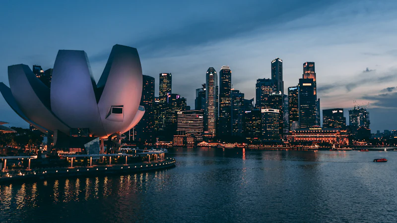 Singapore skyline at night
